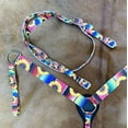Showman Mini Horse / Small Pony Headstall & Breast Collar Set - Black Nylon With Crystals