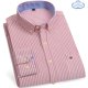 thumbnail image 1 of Oxford-Camisa de manga larga para hombre, 100% algodón, informal, ajustada, Color sólido, estampado a cuadros, a rayas, Formal, talla grande, 1 of 4