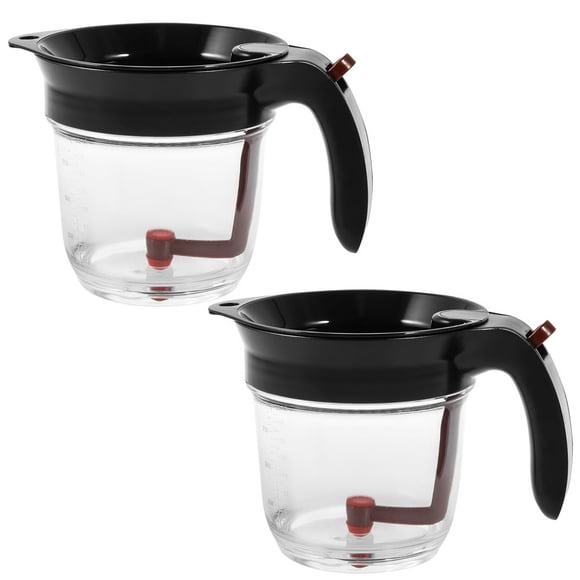 EIGTHTAIL 2Pcs Fat Separator for Cooking 4 Cups Plastic Oil Separator with Bottom Release Clear Gravy Grease Separator Portable Soup Oil Separator Gravy Separator for Kitchen Home