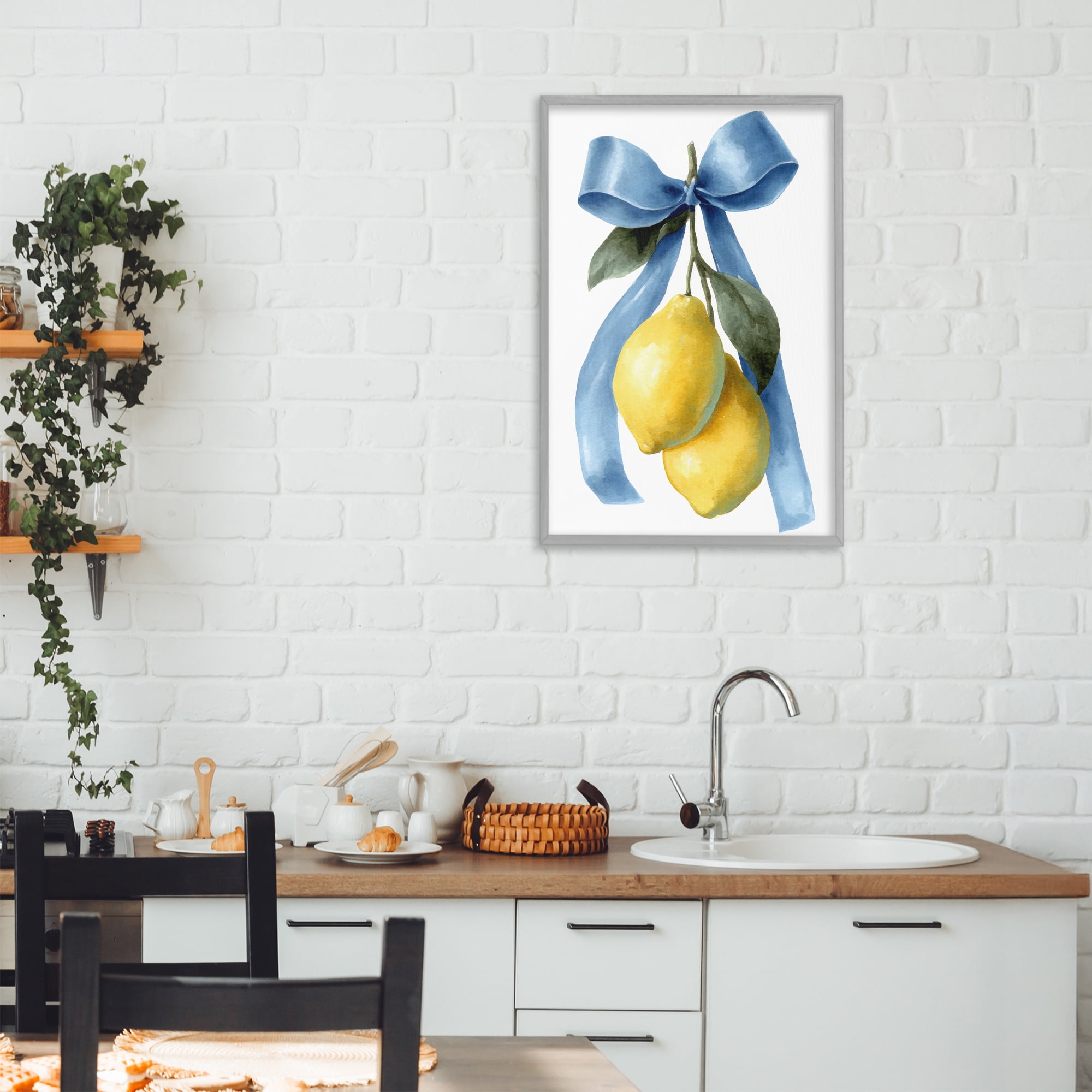 Stupell Industries Sweet & Sour Lemons Gray Framed Giclee Art, design by Petal Prints Design