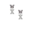 thumbnail image 2 of Delight Jewelry Silvertone Crystal Initial - X - Silvertone Antiqued Butterfly Post Earrings, 2 of 4