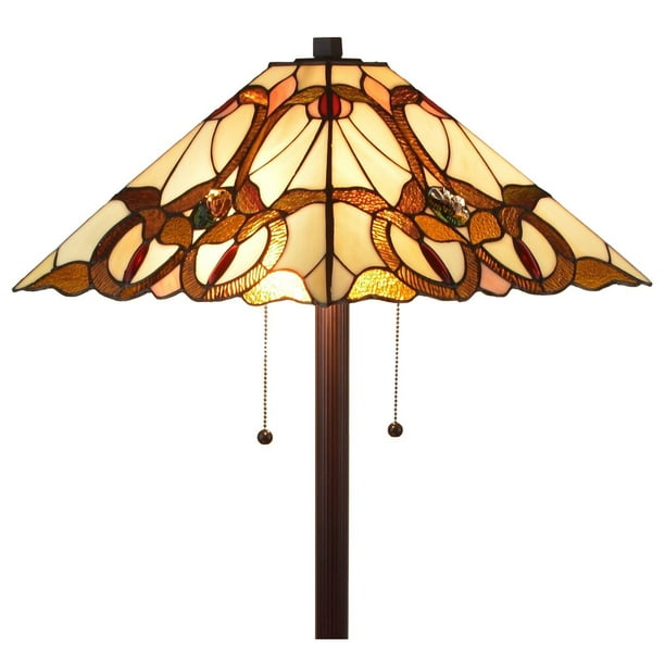 Tiffany Style 2 Light Mission Floor Lamp 63" Tall