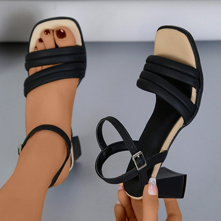 Low heel square online toe sandals