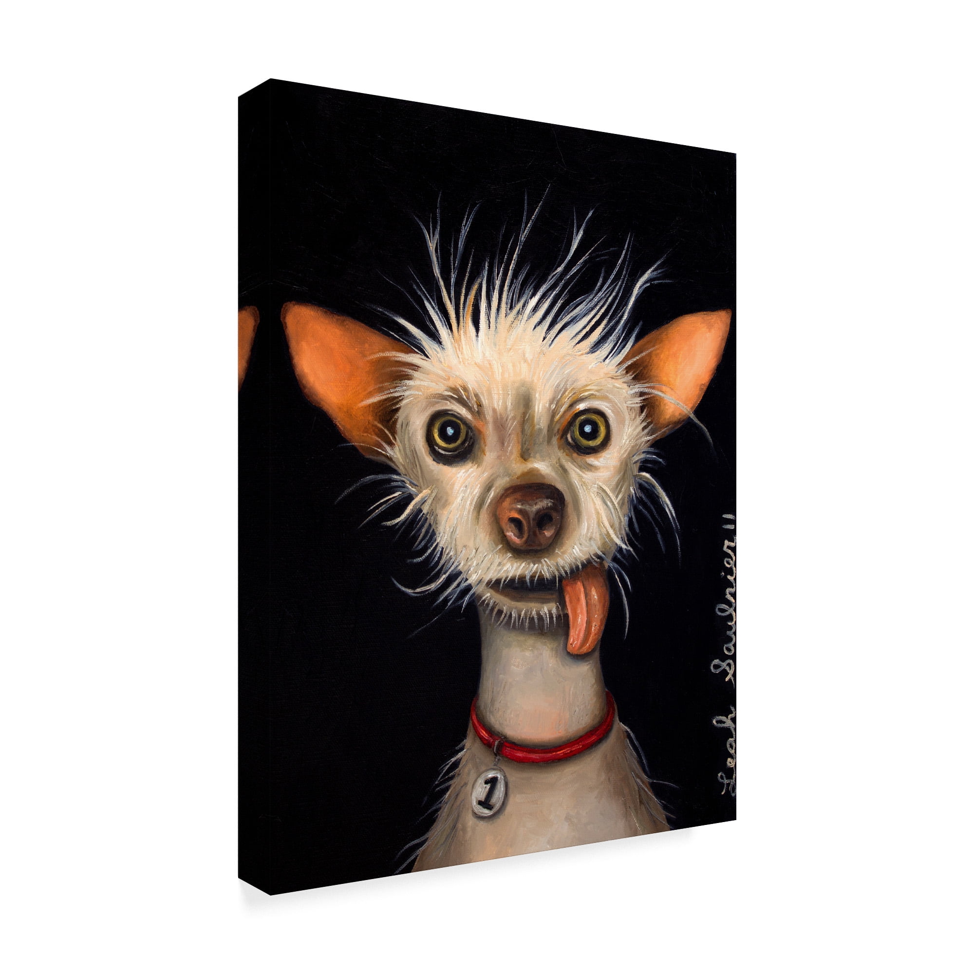 Trademark Fine Art 'Ugly Dog' Canvas Art by Leah Saulnier