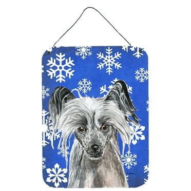 Chinese Crested Winter Snowflakes Wall or Door Hanging Prints