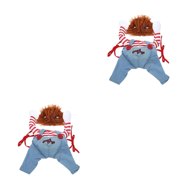Greeniant Disfraz de perro con forma de hoja de daga, accesorio para vaqueros, ropa para perros, monos para mascotas, fiesta de Navidad, gatos, S 2piezas