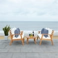 thumbnail image 2 of Safavieh Deacon 4-Pc Wood/Polyester Outdoor Living Set in Natural/Navy Striped, 2 of 11