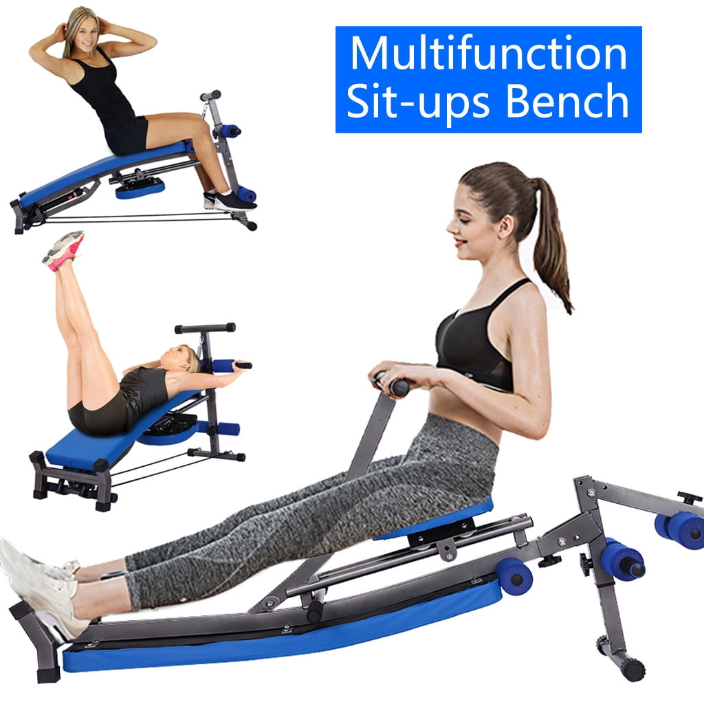 Adjustable Hydraulic Rowing Machine And Foldable Sit Up Bench Home Gym Fitness 