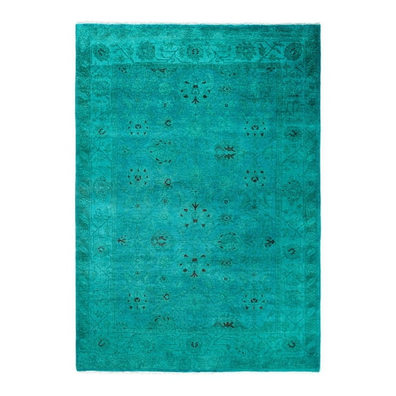 Fine Vibrance One-of-a-Kind Hand-Knotted Area Rug - Blue, 4' 1" x 6' 1"