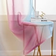 thumbnail image 6 of DONGPAI Ombre Semi Sheer Window Curtains, Gradient Transparent Voile Drapes Grommet Sheer for Bedroom Girls Gift Wedding Party Backdrop, 1 Panel, 6 of 8