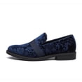 thumbnail image 2 of Mocasines Slip-On Clásicos de Cuero Charol Azul para Hombre Bruno Marc Talla 8, 2 of 6