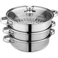 thumbnail image 7 of Steamer Pot for Cooking 11 inch Steamer Pot, 2-tier Multipurpose 18/8 Stainless Steel Steam Pot Cookware with Lid for Vegetable, Dumpling, Stock, Sauce, Food, 7 of 7