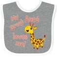 thumbnail image 3 of Inktastic My Great Aunt Loves Me Cute Giraffe Boys or Girls Baby Bib, 3 of 4
