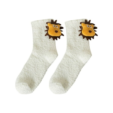 

Womens Coral Fleece Socks Autumn And Winter Cute Thick Piled Thermal Floor Socks Little Christmas Stockings