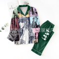 thumbnail image 1 of Spring and Autumn Printed Pajamas Women's Fashion Daily Casual V-Neck Long Sleeve Set Character Pattern Printed Pajama Set, 1 of 2