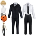 thumbnail image 2 of Disfraz de motosierra de Anime para hombre, traje negro, uniforme informal, cazador de demonios, Halloween, Carnaval, ropa de fiesta, 2 of 4