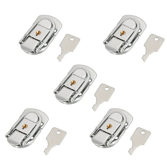 5Pcs 66mm x 34mm Metal Small Size Suitcase Lock Hasp Catch Latch with Keys
