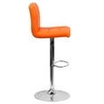 thumbnail image 3 of Contemporary Orange Quilted Vinyl Adjustable Height Barstool with Chrome Base, 3 of 9