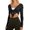 Black, variant on Women's Solid Tie Front Wrap Long Sleeve Crop Cardigan Yoga Ballet Cover Up