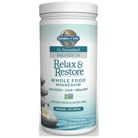Garden of Life Dr. Formulated Magnesium Relax and Restore Original Powder, 13.4 Oz