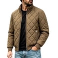 thumbnail image 6 of Purcolt Mens Bomber Jackets Trendy Casual Quilted Stand Neck Full Zip Up Winter Puffer Coats Comfort Loose Fit Windproof Thermal Outerwear with Pockets, 6 of 9