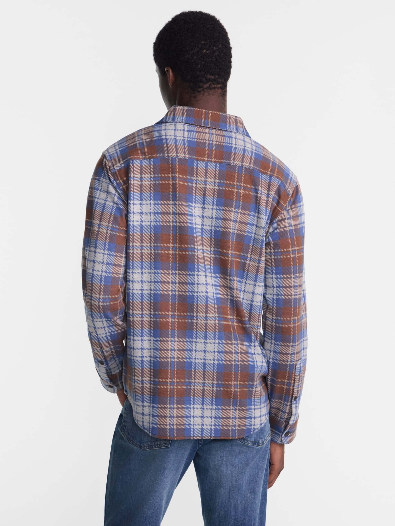 George Men's Knit Overshirt with Long Sleeves, Sizes XS-4XLT