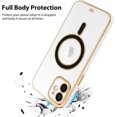 thumbnail image 4 of for iPhone 12 Case Plating Magnetic Crystal [ Support for Magsafe ] Luxury Case Camera Protector Shockproof Protective Anti-Skid Edge Cover Screen Protector Cover Phone Case -White, 4 of 6