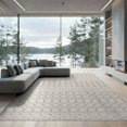 thumbnail image 2 of ODIKA 8'x10' Beige Platinum Geometric Elegance Washable Area Rug Modern Symmetry with Subtle Patterns Non-Shedding, Easy Care, for King Size Bedroom Under Bed, Master Suite, 2 of 7