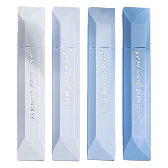 Double Sided Tape Pens 2026 New Upgraded, Set of 4 Assorted Colors Glue Runner Tape Rollers Craft Adhesive Pens for Scrapbooking, Gift Wrapping, Photo Mounting, Office & Home Crafts(Blue,5x0.8")