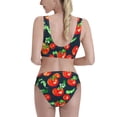 thumbnail image 6 of Pofeuu Tomatoes Print Womens Bathing Suits Modest High Waisted Bikini Sets Cute Halter 2 Piece Swim Suit, 6 of 7