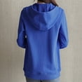 thumbnail image 2 of Women's Solid Hooded Collar Cardigan Hoodies 2023 Spring and Autumn New Korean Zipper Pockets Loose Sleeve Casual Sports Coat, 2 of 4