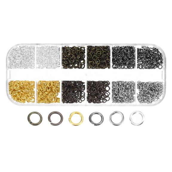 4mm Open Jump Rings Iron Round Key Rings Clasps, 6 Color