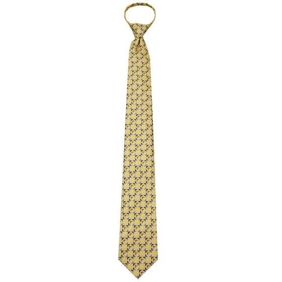 Boys 14 inch Pre Made Pattern Zipper Necktie