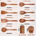 thumbnail image 3 of ACMETOP Wooden Spoons for Cooking, 9 Pcs Natural Teak Kitchen Utensil Set with Utensils Holder & Spoon Rest, Wooden Cooking Utensils for Nonstick Pans & Cookware, 3 of 10