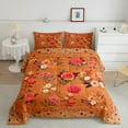 thumbnail image 2 of Feelyou Rustic Flower Floral Queen Comforter Set, Orange Cherry Blossoms Bedding Sets, Old Fashion Style Reversible Bedding Comforter Set, Ultra Soft Bedroom Decor, 3pcs, 2 of 8