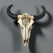 OUNONA Resin Beige Cross Cow Skull Wall Hanging for Decoration with Desert Western Aesthetic 6.5 inch