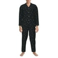 thumbnail image 3 of Vsdgher Constellation Mens Pajama Set, Soft Warm Long Sleeve Sleepwear, Cozy Button-Down Pjs for Men-Small, 3 of 7