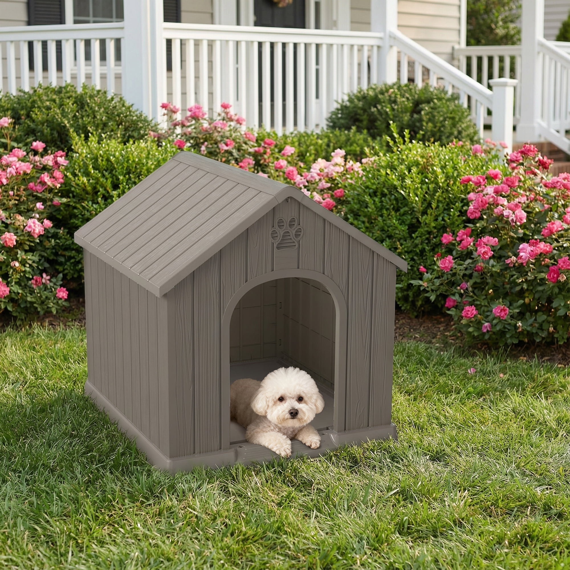 MAYEERTY All-Weather Indoor Outdoor Dog House, UV-Protected Pet Shelter for Garden Retreat