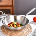 thumbnail image 7 of DELARLO Tri-Ply Stainless Steel Wok Pan With Lid 12 Inch Wok, Flat Bottom Wok, Wok for Induction Cooktop, Wide and Deep Stainless Wok, 7 of 7