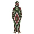thumbnail image 3 of Vzayyk 4T-14Y Size Aviliable Cozy One-Piece Footless Sleeper Pajama Green Red Diamonds, 3 of 8