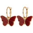 thumbnail image 1 of Hoop Dangle Earrings Butterfly  Vintage Huggie Hoop Earrings Pierced Earrings, 1 of 4