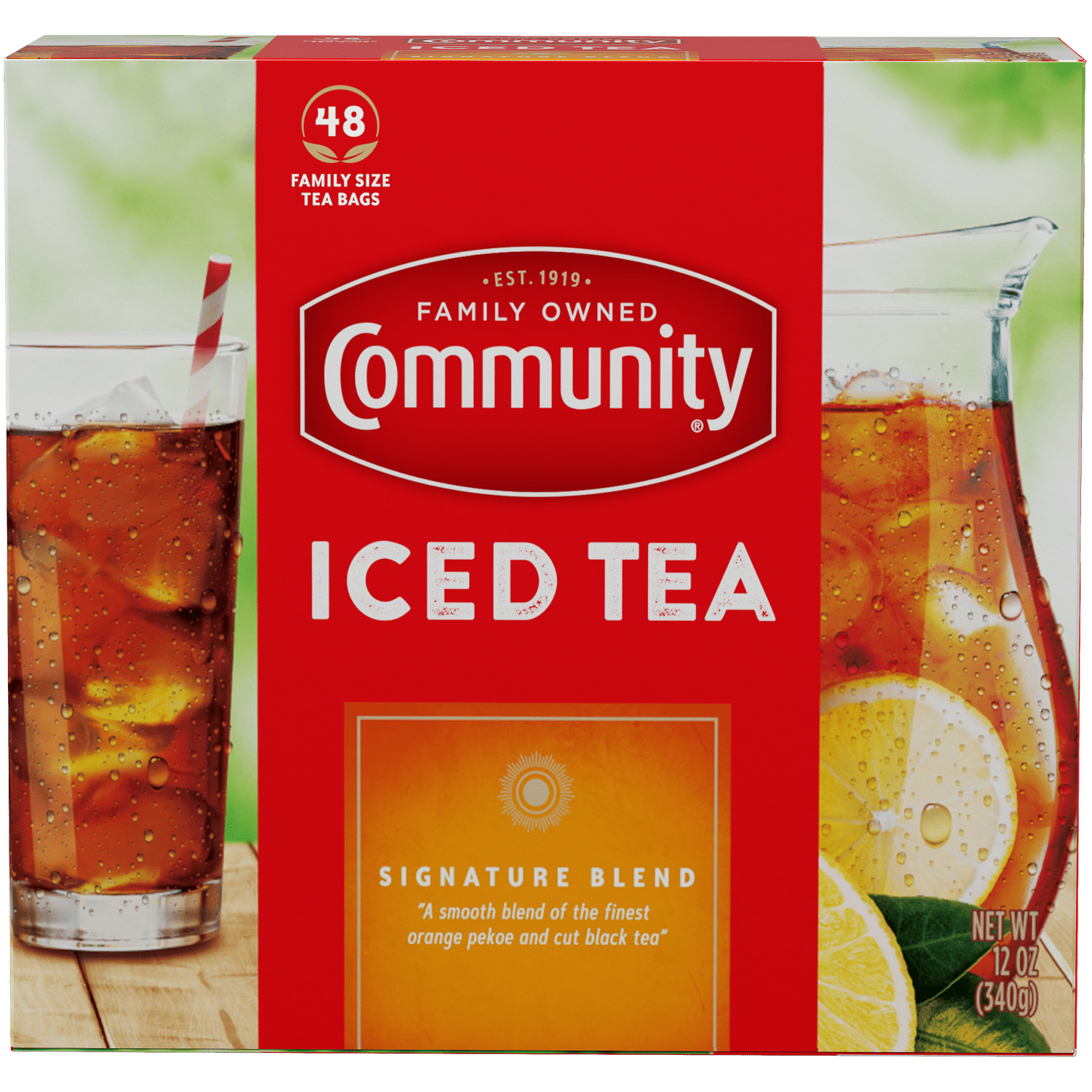 Community® Coffee Signature Iced Tea Bags, Family Size, 48 Ct Box