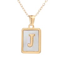 Guodhu Initial Necklaces for Women Non Tarnish,Gold Plated Dainty Square Letter Pendant Charm Necklace Waterproof A-Z Trendy Thin Chain Name Personalized Jewelry Gifts