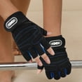 thumbnail image 6 of CxhicLuv Dark Blue Half Finger Gloves, 6.9×4.1×0.8 Inch, Sturdy, Breathable, Secure, Perfect for Workouts, Sports, Polyester & Easy-On/Off, Suitable for Adults, Weightlifters, Dark Blue, 6 of 7