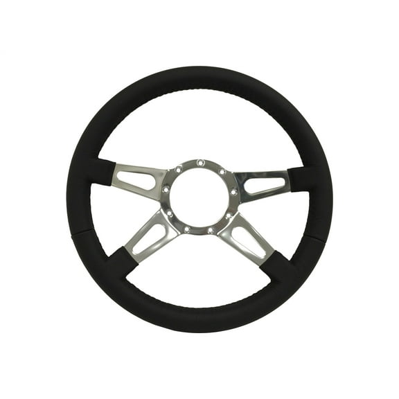 VSW Steering Wheels; S9 Premium Leather Grip with 4-Spoke Slot Design