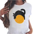 thumbnail image 4 of Blusa holgada de manga corta con cuello redondo y estampado a la moda para mujer Pompotops hfajkhk130150, 4 of 9