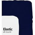 thumbnail image 6 of Full XL 100% Cotton Jersey Knit Navy Blue Sheet Set - Extra-Soft, Breathable & Hypoallergenic - 15" Deep Pockets, 54" x 80" - Ideal for Extra Long Full Beds, 6 of 7