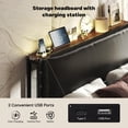 thumbnail image 4 of Patbrela Headboard Queen Size, Luxury Oil-Waxed Leather Upholstered Headboard with Adjustable Height Headboard from 42.1" to 46.1", Black, 4 of 10
