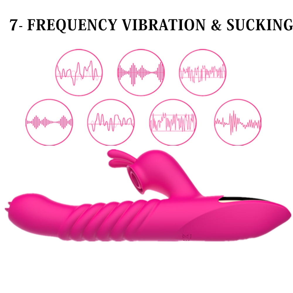Centerel Rabbit Vibrator Sex Toys with Vibrating Licking & Telescoping Modes for Women