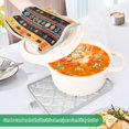 thumbnail image 3 of Yayeee Pot Holders Kitchen Heat Resistant with Pocket 7"x9.8" Cotton Oven Cooking Hot Pads, Orange Geometric, 3 of 7